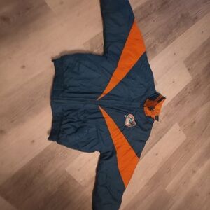 Men's Teal and Orange Puffer Jacket
